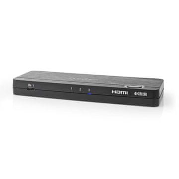 Northix HDMI pretvarač USB C ženski 2x HDMI ulaz 4x USB A ženski 1x HDMI izlaz 1 smjerni 4K 60Hz 18 Gbps ABS Antracit