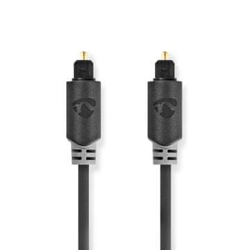 Nedis Optički audio kabel | TosLink muški | TosLink muški | 1,00 m | Okrugli | PVC | Antracit | Kutija