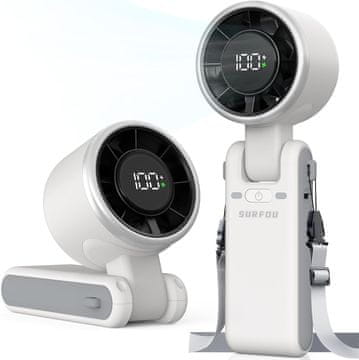 slomart SURFOU Prijenosni ventilator 4000mAh, 5 brzina, LED, sklopivi, USB