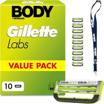 Gillette Gillette Labs Body & Intimate Zamjenske oštrice za brijač, 10 kom - Original