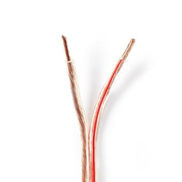 Northix Kabel za zvučnik 2x 4 00 mm² Bakar 25 0 m Okrugli PVC Prozirni Kolut