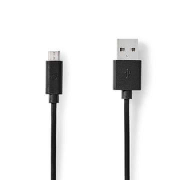 Nedis USB kabel | USB 2.0 | USB-A muški | USB Micro-B muški | 10 W | 480 Mbps | Niklani | 0,50 m | Okrugli | PVC | Crni | Etiketa