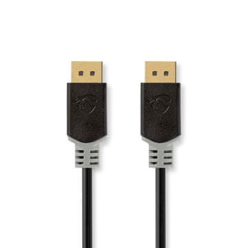 Nedis Displayport kabel DisplayPort muški DisplayPort muški 8K 60Hz Pozlaćeni 2 00 m Okrugli PVC Antracit Sivi Kutija