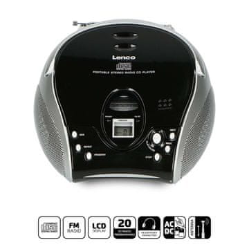 LENCO Prijenosni stereo FM radio s CD playerom Crno srebrna