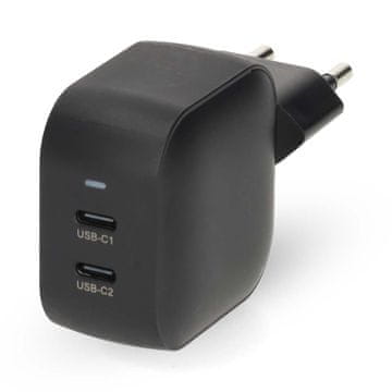 Nedis Zidni punjač 35 W GaN PD3 0 Značajka brzog punjenja 1 75 2 33 2 92 3 0 A Broj izlaza 2 2x USB C Automatski odabir napona Crna