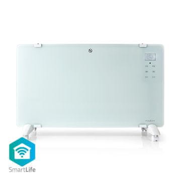 Northix SmartLife Konvekcijski grijač | Wi-Fi | Pogodno za kupaonicu | Staklena ploča | 2000 W | 2 postavke grijanja | LED | 15 - 35 °C | Podesivi termostat | Bijela