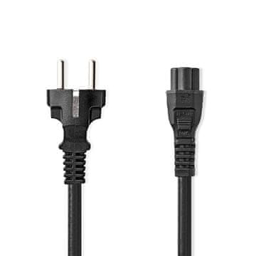 Northix Kabel za napajanje | Utikač s uzemljenjem muški | IEC-320-C5 | Ravni | Ravni | Poniklani | 5,00 m | Okrugli | PVC | Crni | Etiketiranje