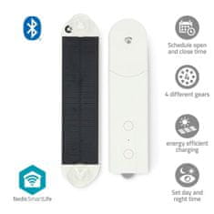 Nedis SmartLife Robot za zavjese Kabelski sustav Panelne zavjese Rolo zavjese Rimske zavjese Napajanje iz mreže Solarno napajanje 2000 mAh Bluetooth Bijela