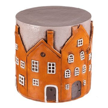 Autronic Tabure Magnesia stool - houses around the perimeter, orange (MT768 OR)