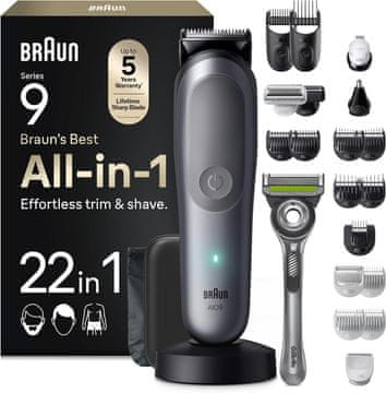 BRAUN Braun Multigroom Series 9 Trimer za Muškarce, 22u1, Siva