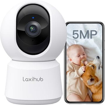 Laxihub LAXIHUB 5MP Unutarnja kamera za pse/bebe s AI detekcijom i dvopojasnim Wi-Fi