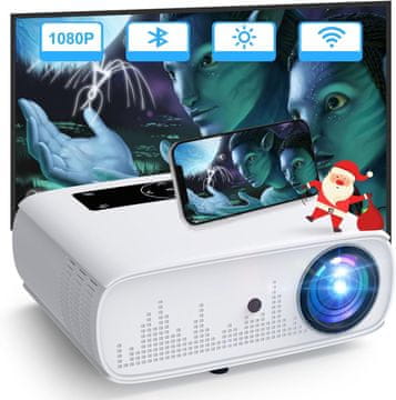 slomart HOPVISION Beamer - Full HD 1080P, 15000 Lux, 5G WiFi Bluetooth, podrška za 4K