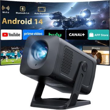 MINI Zynix Mini Beamer - Android 14, podrška 4K/1080P, pametni projektor