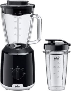 BRAUN Braun PowerBlend 1 samostojeći blender, crni, 1,5L stakleni vrč