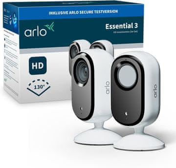 Arlo Arlo Indoor 3 HD unutarnja nadzorna kamera, WiFi, 2-dijelni set