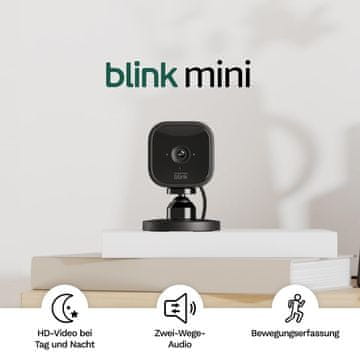 Blink Blink Mini unutarnja pametna nadzorna kamera, 1080p HD, noćni vid