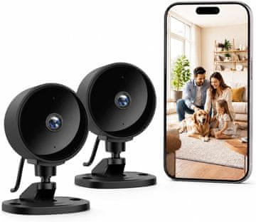 slomart WOLFANG unutarnja mini Wi-Fi kamera, 1080P, noćni vid, detekcija pokreta