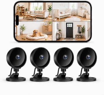 slomart WOLFANG unutarnja mini Wi-Fi kamera, 1080P, noćni vid, detekcija pokreta