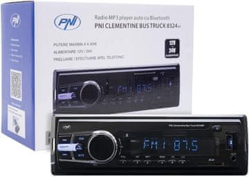 RADIO PNI Clementine Bus LKW 8524BT auto radio MP3 player, 12V/24V, Bluetooth, USB, AUX, RCA