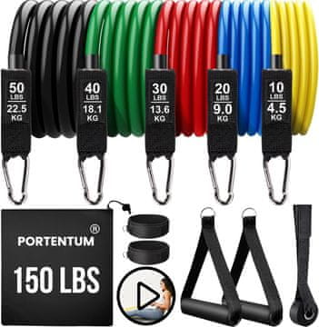 slomart PORTENTUM trake otpora za jogu, kalisteniku, crossfit (set)