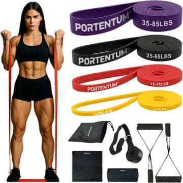 slomart PORTENTUM set traka za fitness 4x (s ručkama, sidrom za vrata)