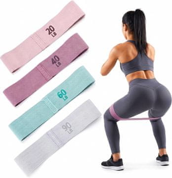 slomart Cozary 4-dijelni set tekstilnih fitness traka - neklizajući