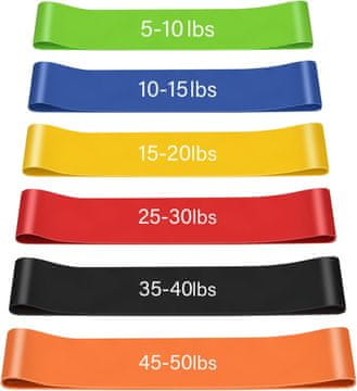 slomart VynyQoo set 6 lateks fitness traka - za trening snage