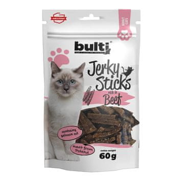 INDIANA JERKY BTU Bulti Jerky štapići - poslastica za mačke s govedinom 60g