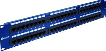 slomart EMI 19" 48xRJ45 UTP CAT.5E Patch Panel (2U), plavi