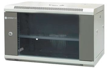 slomart EMI EM/AP6406 Zidni ormarić 19" 6U, lim/staklena vrata, 600x450x370mm, siva