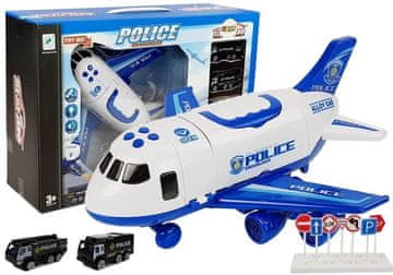 Sklopivi policijski avion s automobilima 1:64 sa svjetlima i zvukom