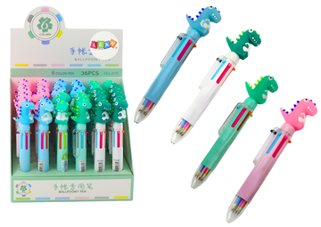 slomart LEAN TOYS Višebojna kemijska olovka Dinosaur Automatska 6 boja Mix
