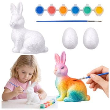 slomart LEAN TOYS Set za bojanje uskršnjih ukrasa, zec i jaja