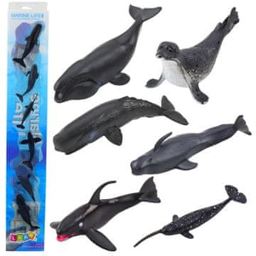 MINI LEAN TOYS Mini figurice morskih sisavaca (orka, dupin)