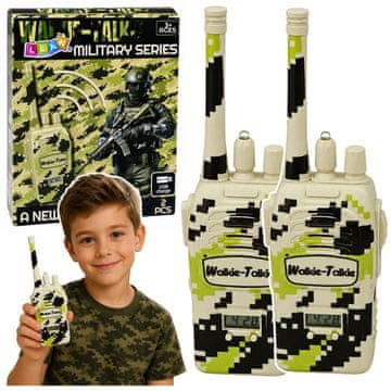 slomart LEAN TOYS Vojni Voki Toki, domet 200M, USB punjenje, 2 kom., khaki