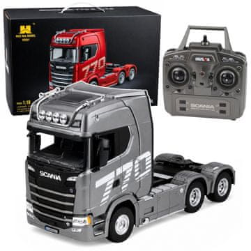 slomart HUINA RC tegljač Scania 1501 - daljinski upravljan, 1:18, siva/srebrna
