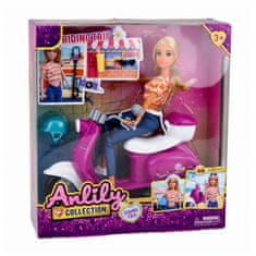 Anlily LEAN TOYS Lutka Anlily na Skuteru, Ljubičasto-Bijeli, s dodacima