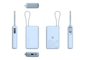 slomart XIAOMI Power Bank 10000 mAh (integrirani kabel) 67W - Ledeno plava
