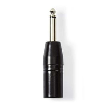 Nedis XLR adapter XLR 3 pinski muški 6 35 mm muški Niklani Ravni Metalni Crni 1 kom Plastična vrećica