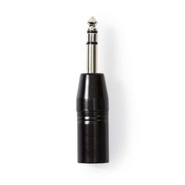 Nedis XLR adapter XLR 3 pinski muški 6 35 mm muški Niklani Ravni Metalni Crni 1 kom Plastična vrećica