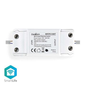 Nedis SmartLife prekidač za napajanje Wi Fi 2400 W Priključni blok Aplikacija dostupna za Android IOS