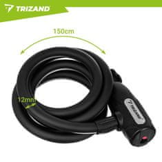 Trizand lokot za bicikl s ključem i nosačem, duljina 150 cm