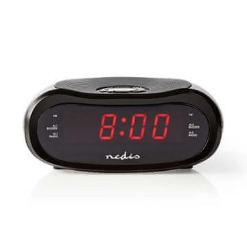 Nedis Digitalni radio sa satom LED zaslon Projekcija vremena AM FM Funkcija odgode alarma Mjerač vremena za spavanje Broj alarma 2 Crni