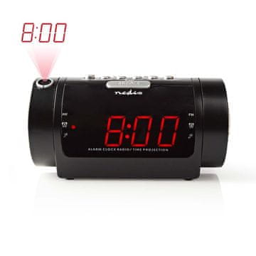 Nedis Digitalni radio sa satom LED zaslon Projekcija vremena AM FM Funkcija odgode alarma Mjerač vremena za spavanje Broj alarma 2 Crni