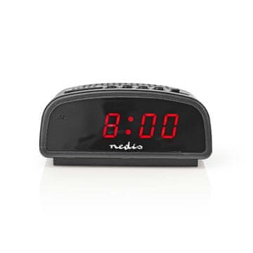 Nedis Digitalni stolni budilnik LED zaslon Funkcija odgode alarma Ne Crni