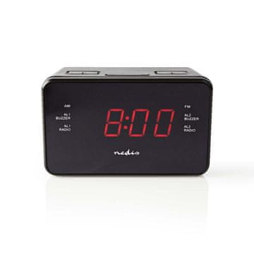 Nedis Digitalni radio sa satom LED zaslon 1x 3 5 mm audio ulaz Projekcija vremena AM FM Funkcija odgode alarma Mjerač vremena za spavanje Broj alarma 2 Crna