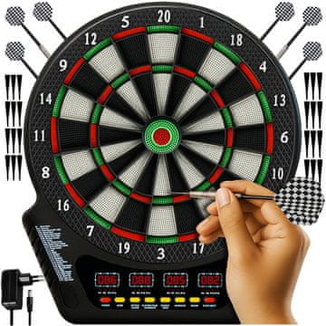 Trizand Elektronička meta za pikado s LED zaslonima i 6 strelica, 43 × 51,5 cm