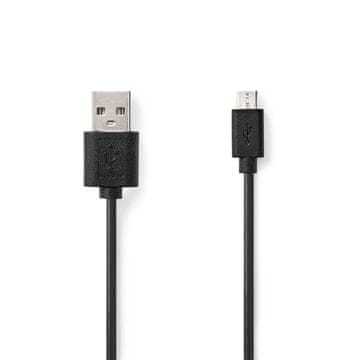 Nedis USB kabel | USB 2.0 | USB-A muški | USB Micro-B muški | 7,5 W | 480 Mbps | Niklani | 1,00 m | Okrugli | PVC | Crni | Etiketa