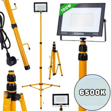 GEKO 100W SMD LED građevinski reflektor na tronošcu 6500K
