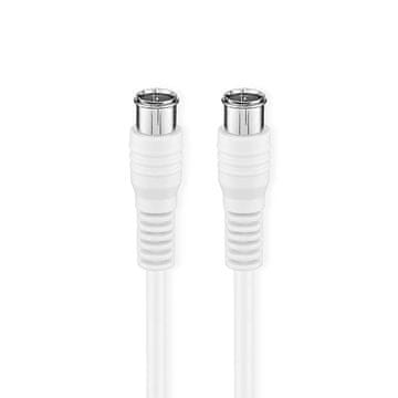 Nedis Satelitski i antenski kabel | Ž muški | Ž muški | Poniklani | 75 Ohma | Dvostruko zaštićen | 1,00 m | Okrugli | PVC | Bijeli | Kutija